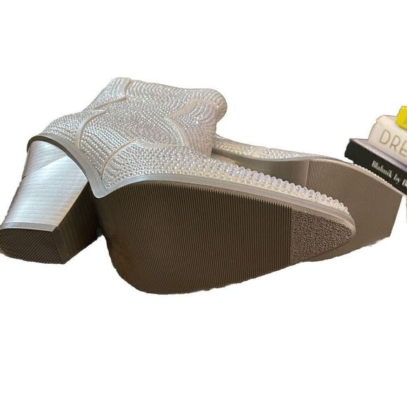 AZALEA WANG Soulard Rhinestone Western Bootie in Silver Size 8 NEW - Picture 5 of 5